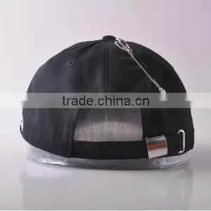 Clearance Sale Hip Hop Unisex Solid Ring Safety Pin Curved Hats Baseball Cap Men Women Snapback Caps Sport Casquette thumbnail-1