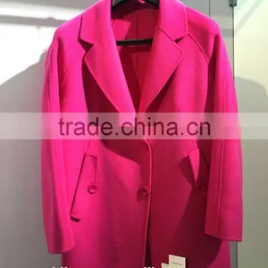 Ladies Handle Pinck 100% Wool Coat for Sring and Fall thumbnail-1