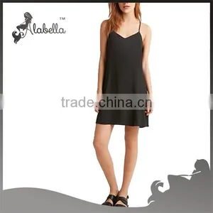 Wholesale Dress Women Simple Dress Sleeveless Dress 100%polyester thumbnail-1