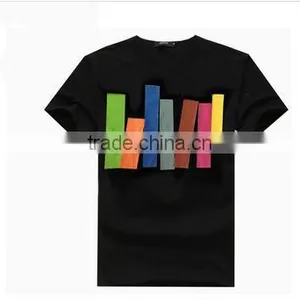 Round Collar Knit Black Custom Printed T Shirts thumbnail-1