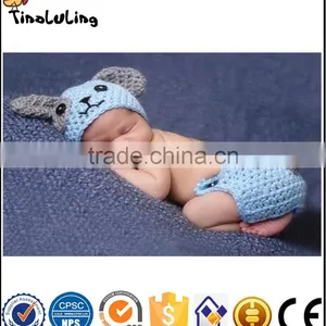 NPT20 Tinaluling Newborn Baby Dog Hat Cap Woolen Photography Prop Animal Hat Cap Crochet Knitted thumbnail-1