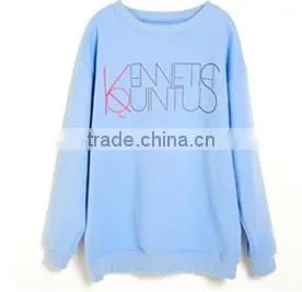 Cheaper Customized Designs Fashionable Ladies Printed Hoodies&sweatshirt CVC60/40 Fleece Crewneck Hoodies&sweatshirt thumbnail-1