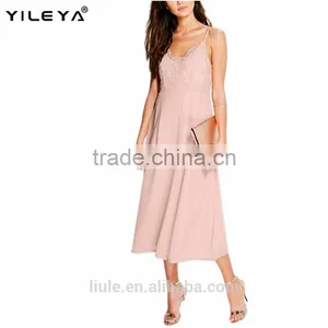 Latest Summer Sleeveless Floral Crocheted Sexy Chiffon Maxi Dress thumbnail-1
