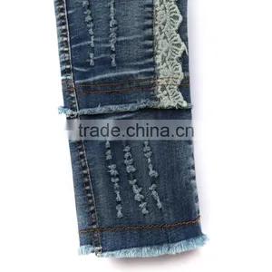 OEM Service New Style Antique Shredded Brand Logo Custom Denim Jeans thumbnail-5
