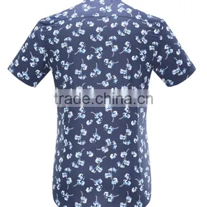 Latest Nice Floral Prining High Fashion Short Sleeves Cotton Men Shirts thumbnail-2