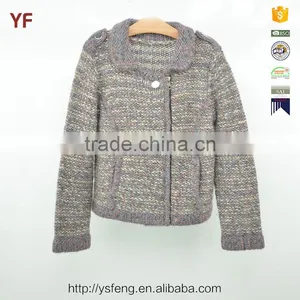 Hand Knitted Kids Cardigan Wool Sweater Knitting Design For Girl thumbnail-1