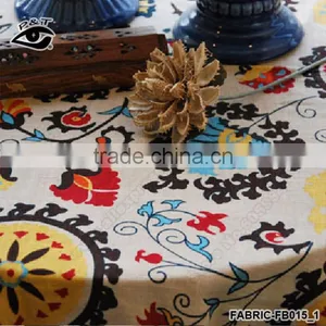 5m/pack Newest Folk Style Sunflower Printing Canvas Fabric Linen/Cotton Fabric for Apron Curtain Bag Table Cloth thumbnail-2