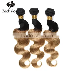 Black Rose Body Wave Two Tone Ombre Colored Brazilian Hair Weave Bundles thumbnail-1