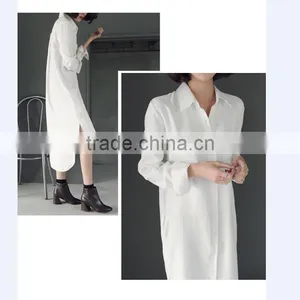 100%Linen Women's Long Button Shirts thumbnail-5