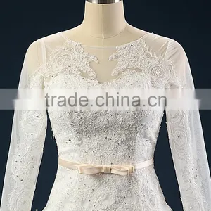 2017 Wedding Dress Mermaid Lace Ball Gowns 3/4 Sleeves Tull Net Wedding Gowns AS41601 thumbnail-5