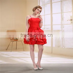New Style Taffeta Red Ruffled Fancy Dress AS030 thumbnail-3