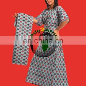 Womens Boubou Caftan African Prints Floral Printted Maxi Dress thumbnail-2