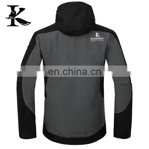Breathable Hiking Jacket Men's Water Resistant Hooded Softshell Jacket thumbnail-3