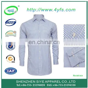 Fashion Slim Fit Stripe Shirt Business Men Dress Shirt in ShenZhen thumbnail-1