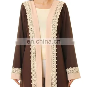2017 New Design Wholesale Dubai Abaya Islamic Clothing Kimono Open Front Muslim Women Abaya thumbnail-3
