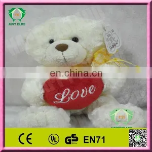 Best Sale Sweety Red Heart White Teddy Bear Plush Toy of Valentines Day Gift thumbnail-1