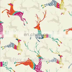Woven White Textile Chrismas Design Cotton Fabric for All New Year thumbnail-1