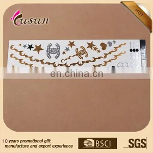 Temporary Newest Hot Sale Metallic Temporary Body Tattoos Gold Silver Jewelry Tattoos thumbnail-2