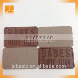 Custom Made CMYK Printing Brand Logo Clothing Leather Labels,garments pu Leather Patch Label thumbnail-1