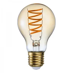 A60 LED Filament Bulb for Perfectly Replacement of Incandescent Lamp 5w 300lm Dimmable Amber thumbnail-1
