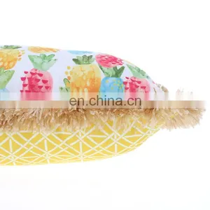 Watercolor Fruit Pineapple Decorative Pillow Cases Spun-Spun Square Cushion Covers for Home Sofa Couch thumbnail-5