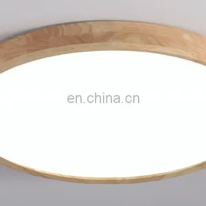 Wooden Color Round Bedroom Macaron Lamp Ultra Slim Modern LED Ceiling Lights For Living Room thumbnail-3