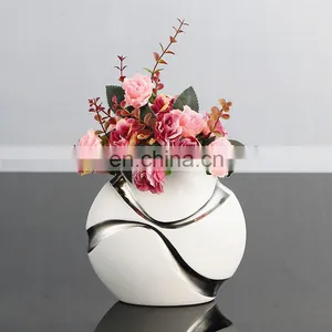 Unique Ball Shape Glazed Ceramic Table Home Decor Flower Vases Custom Crafts for Wedding Decoration thumbnail-3