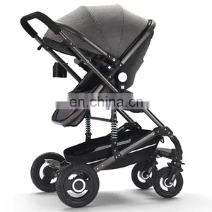 2018 New Design Luxury Fashion All Black Baby Stroller And Carseat 3in1 Baby Stroller thumbnail-2