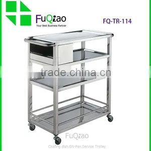 Factory Price High Quality Metal Hotel Service Large Dinner Trolley With Wheel thumbnail-2