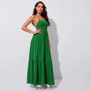 New Large Swing Waist Evening Dress Open Back Suspender Temperament Dress thumbnail-1