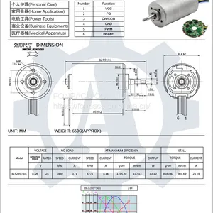 BL5285 52 mm Small Inner Rotor Brushless dc Electric Motor thumbnail-2