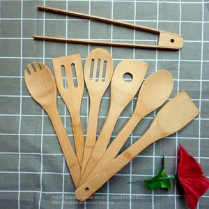 Colorful Bamboo Kitchen Utensil Set,wholesale Bambu Cooking Utensils From China thumbnail-2