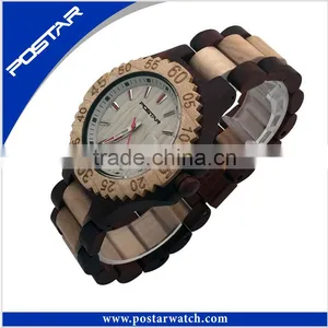 2016 New Arrival Bamboo Wooden Watch Custom Logo Japan Movt Quartz Wood Watch thumbnail-3