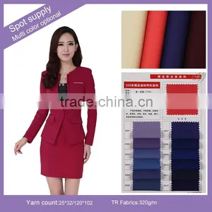 Wholesale Cheap High Quality TR Twill Serge Fabric for Business Suit in Stock thumbnail-1