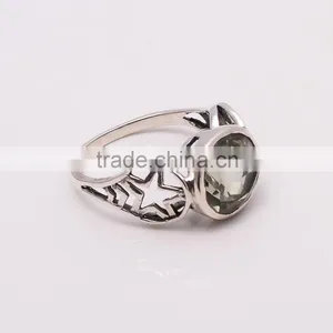 GREEN AMETHYST RING ,925 Sterling Silver Jewelry Wholesale,WHOLESALE SILVER JEWELRY,SILVER EXPORTER,SILVER JEWELRY FROM INDIA thumbnail-2