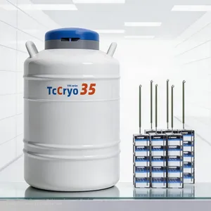 TcCryo 35L Liquid Nitrogen Dewar Tank Liquid Nitrogen Container Manufacturer Bulk Cost thumbnail-1