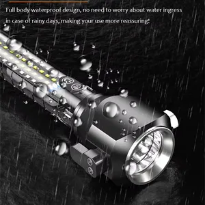 Multi Functional Car Emergency Hammer Flashlight Beep Alarm Belt Cutter Powerful Safety Hammer Torch Light thumbnail-5