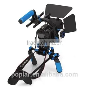 Poplar High Quality Dslr Rig Kit Support Mount Rig+Hand Grip+Follow Focus+Matte Box+C Shape Support +Top Handle For DV thumbnail-1