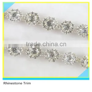 Fabulous 888 Crystal Rhinestone Pearl Silver Chain For Wedding Decoration thumbnail-5