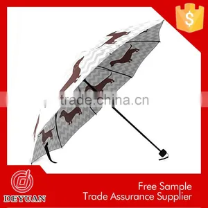 Lady Creative Manual Open Pogeen Fabric 8k 3 Folding Umbrella thumbnail-6