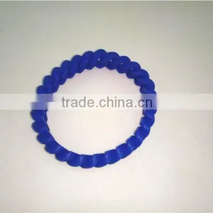 Wholesale Customized Hand Chain Braided Silicone Handwrist Blue Sports Bracelet thumbnail-2