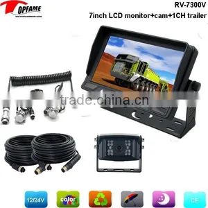 7inch LCD Monitor Sharp HD Waterproof Car Backup Rearview Camera System With Trailer Cable thumbnail-1