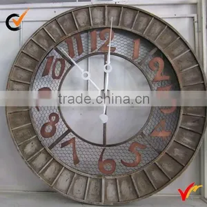 French Style Antique Metal Wall Clock Home Decoration thumbnail-1