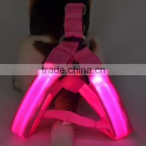 LED Nylon Pet Dog Cat Collar Led Glow Flash Light Dog Puppy Belt Harness Leash Tether Pet Safety Collar Rope thumbnail-3