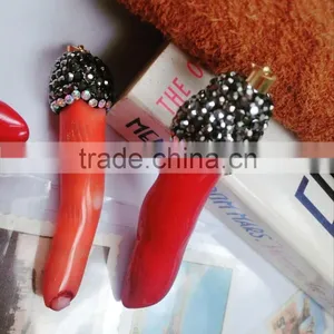 Wholesale Gemstone Stone Hot Pepper Chili Pendant thumbnail-1