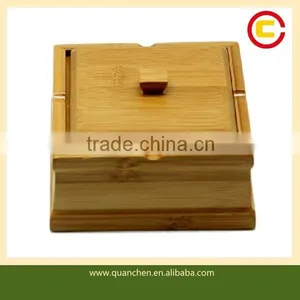 Portable Bamboo Outdoor Ashtray With Lid for Home thumbnail-2