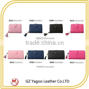Plaid Thread Women Pure Leather Wallet With Photo Pocket thumbnail-1