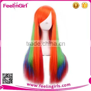 Oblique Bangs Very Long Straight Hair Cute Cosplay Wig thumbnail-1