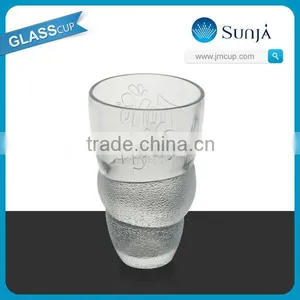 Novelty Embossed Glass Drinking Mug Machine Pressed Glasses thumbnail-1