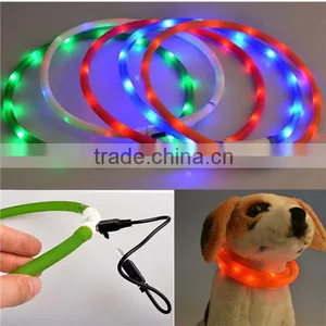 Newest USB Rechargeable Led Dog Pet Flashing Collar Light Up Chargeable Night Safety Necklace Free Size Six Colors Convinient thumbnail-2